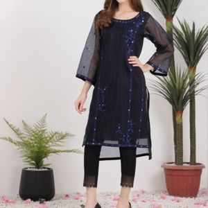 Formal Pakistani organza kurta